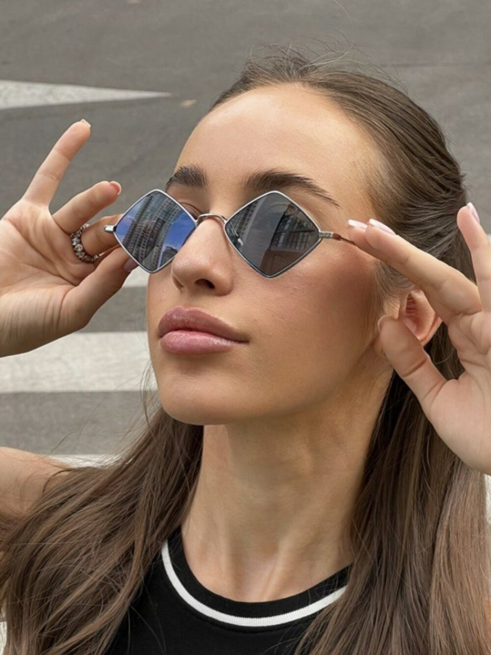 Saint Laurent Women Sunglasses Silver Flash SL302LISA 010 NEW AUTHENTIC - Picture 14 of 15